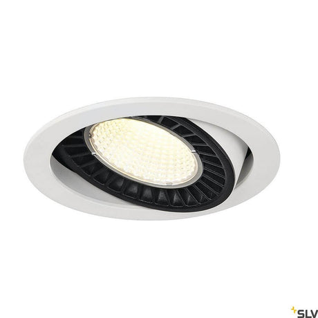 Supros LED-takinnfellingsspot med bredstrålende reflektor og moderne design.