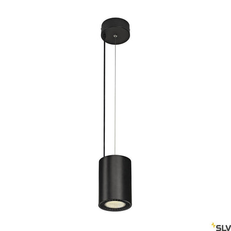 Supros LED Pendellampe Ø 12,5cm in Schwarz mit breitem Reflektor und hoher Lichtleistung