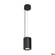 Supros LED Pendellampe Ø 12,5cm in modernem Design, hängend, schwarzes Gehäuse mit LED-Technik.