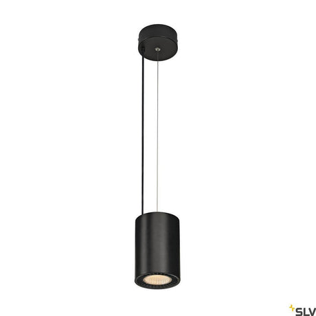 Supros LED Pendellampe schwarz mit zylindrischem Reflektor und hoher Lichtleistung, moderne Hängelampe für effiziente Beleuchtung