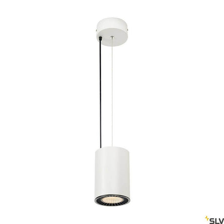 Supros LED Pendellampe weiß, moderne LED-Hängelampe mit hohem Lichtstrom und breitabstrahlendem Reflektor
