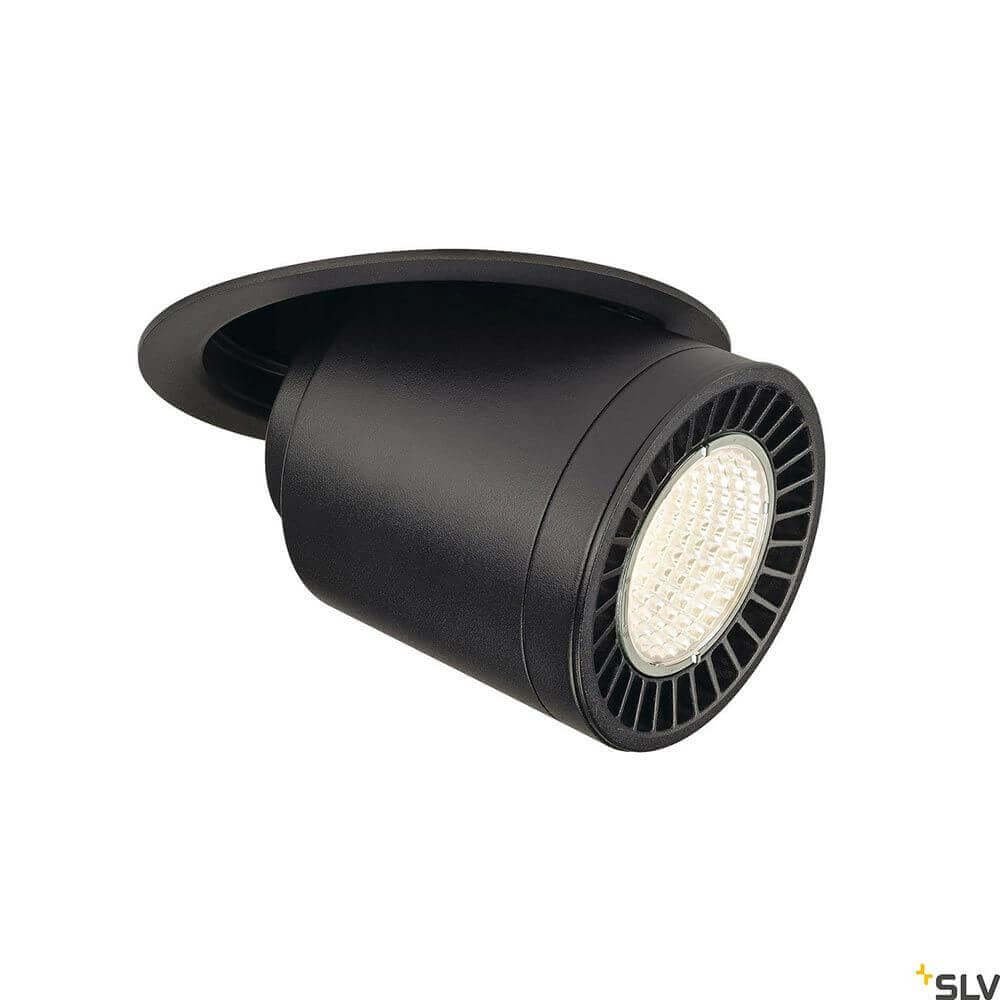 Moderne Supros Move LED Deckeneinbauleuchte in Schwarz, ideal zum Austausch von konventioneller Beleuchtung.