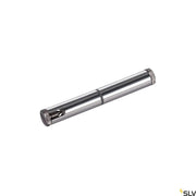 Tenseo Abstandshalter Set Chrom, silberne Metallkomponente mit schwarzen Enden, Seitenansicht