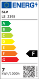 Energieeffizienzlabel für Tenseo Comet 2700K Chrom mit Klasse F und kWh/1000h.