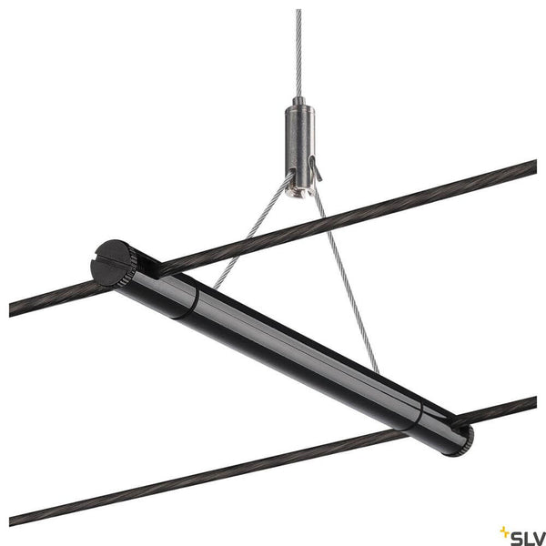Tenseo wire suspension black with modern cables and elegant LED lighting.