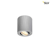Triledo surface-mounted ceiling light QPAR51 brushed aluminium made of aluminium with a rotatable and swivelling light head.