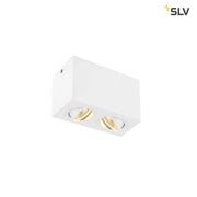 Triledo Double LED surface-mounted ceiling light White with two rotatable and swiveling LED light sources in a white housing.