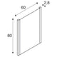 Technische Zeichnung der Trukko Square LED Wandaufbauleuchte mit Maßen 60x80 cm und 2,8 cm Tiefe.