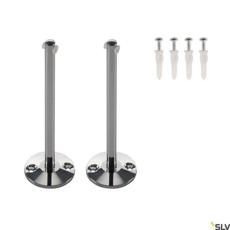 Deflector for low-voltage cable system, chrome, 2 pcs., 16 cm, set with two long deflectors and screws.