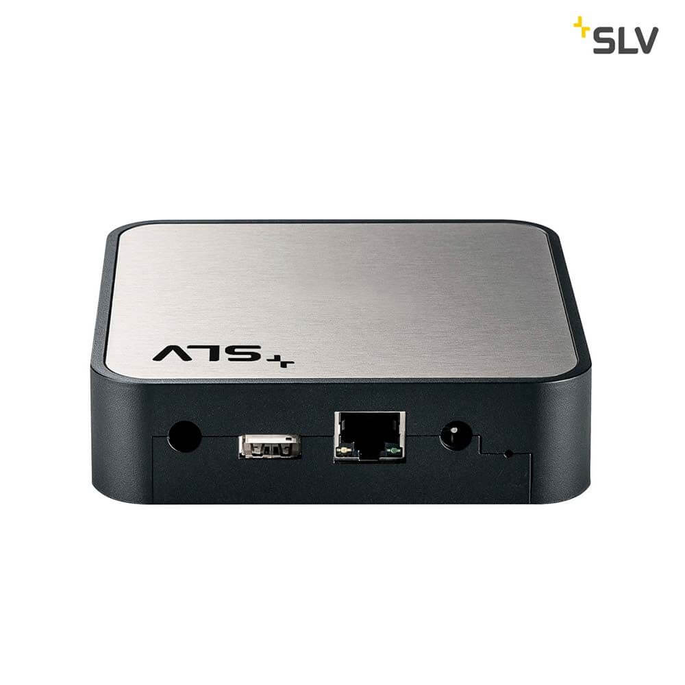 Valeto Gateway Schwarz - SLV Gateway mit Anschlüssen für Smart Home Integration.