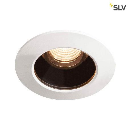 Varu LED Außen-Einbauleuchte Schwarz, Weiß IP20/65 in runder, weißer Ausführung mit warmweißer LED.