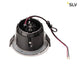Varu LED Außen-Einbauleuchte Schwarz, Weiß IP20/65, LED Downlight mit GU10 Fassung, Anschlusskabel sichtbar.