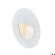 Woro Einbau-Wandlampe 2700K Weiß, runde weiße SLV LED-Wandeinbauleuchte mit warmweißem Orientierungslicht