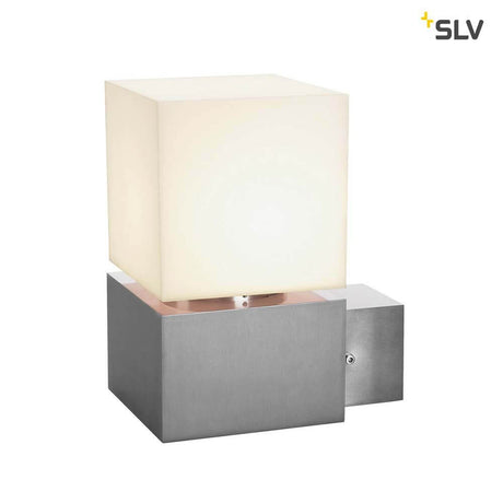Square Wall E27 Outdoor Wandleuchte Alu-Gebürstet IP44, moderne Außenwandlampe aus Edelstahl 304