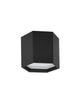 Samba LED Deckenleuchte H 20cm Ø 25cm 3000K in schwarzem Aluminium mit opalem Diffusor.