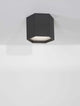 Samba LED Deckenleuchte H 20cm Ø 25cm 3000K minimalistische schwarze Aluminium-Deckenlampe.