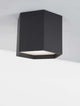 Samba LED Deckenleuchte H 20cm Ø 25cm 3000K in modernem Design aus schwarzem Aluminium mit opalem Diffusor.