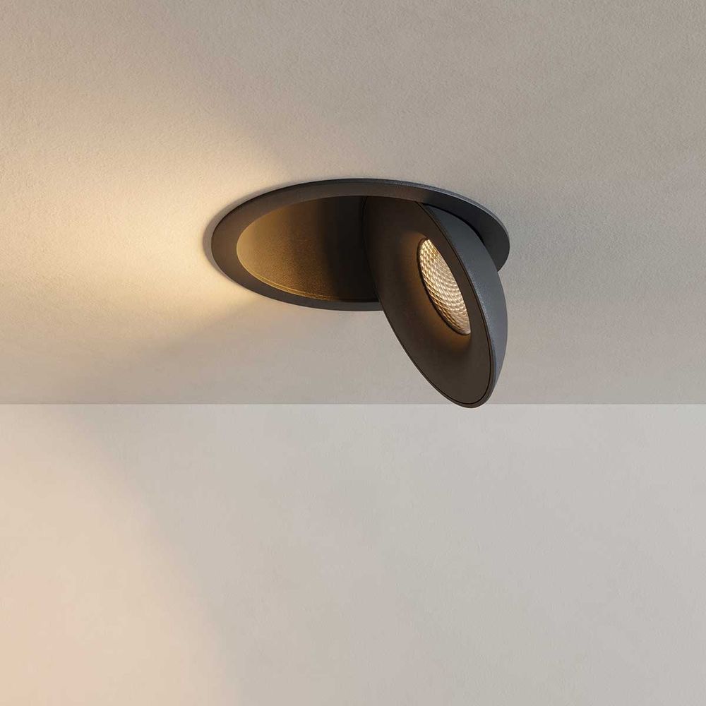 Santa Neo LED-Einbaustrahler schwenkbar & dimmbar s.luce Schwarz Extra Warmweiß (2700K)