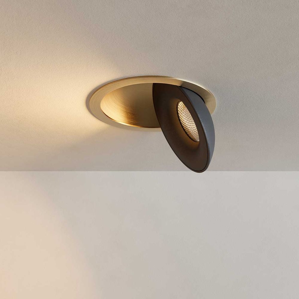 Santa Neo LED-Einbaustrahler schwenkbar & dimmbar s.luce Gold/Schwarz Extra Warmweiß (2700K)