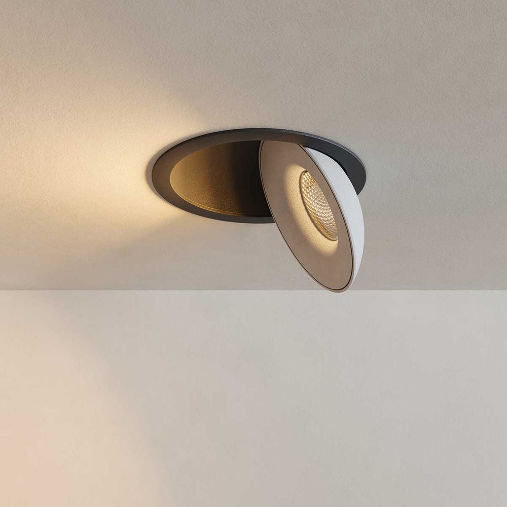 Santa Neo LED-Einbaustrahler schwenkbar & dimmbar s.luce Schwarz/Weiß Extra Warmweiß (2700K)