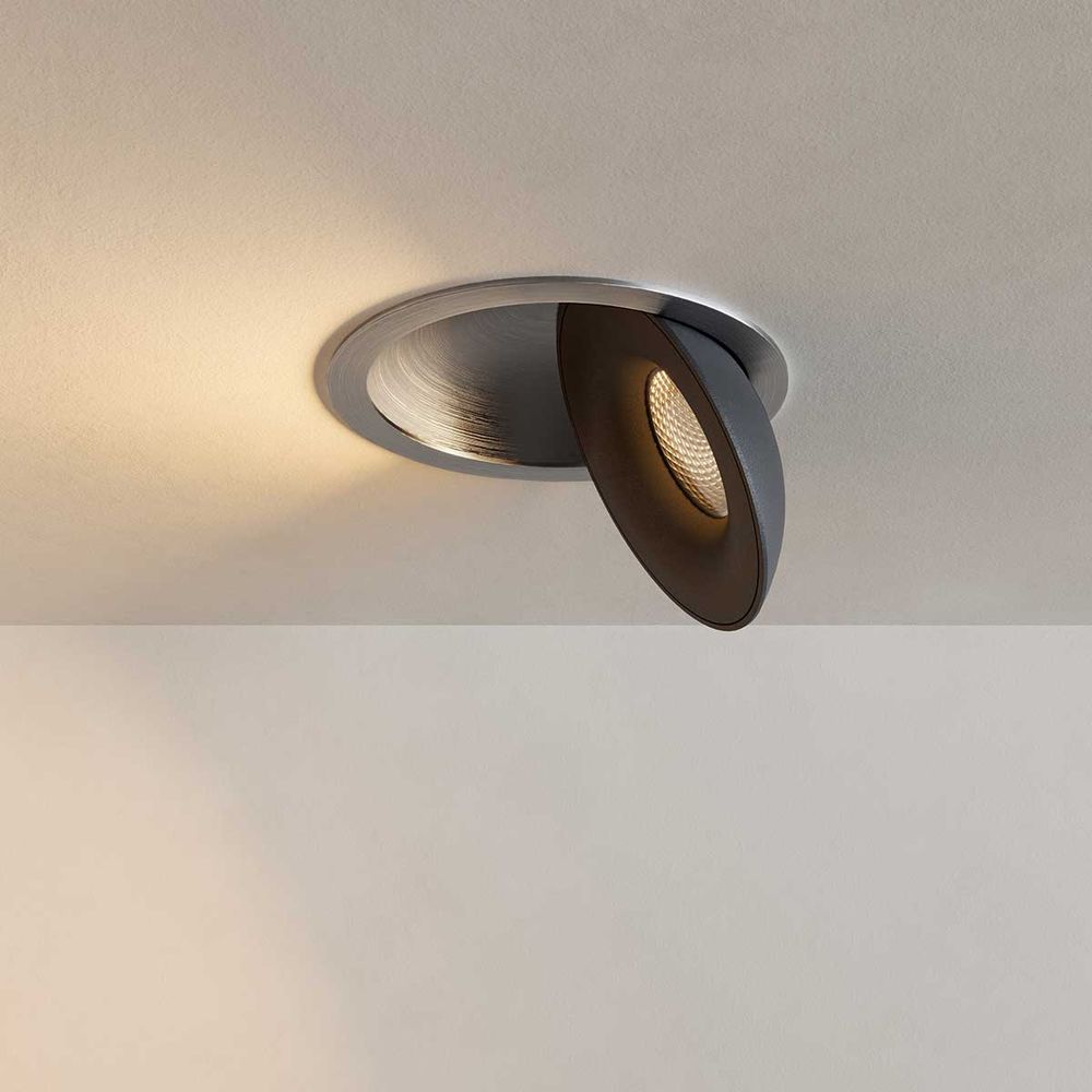 Santa Neo LED-Einbaustrahler schwenkbar & dimmbar s.luce Aluminium/Schwarz Extra Warmweiß (2700K)