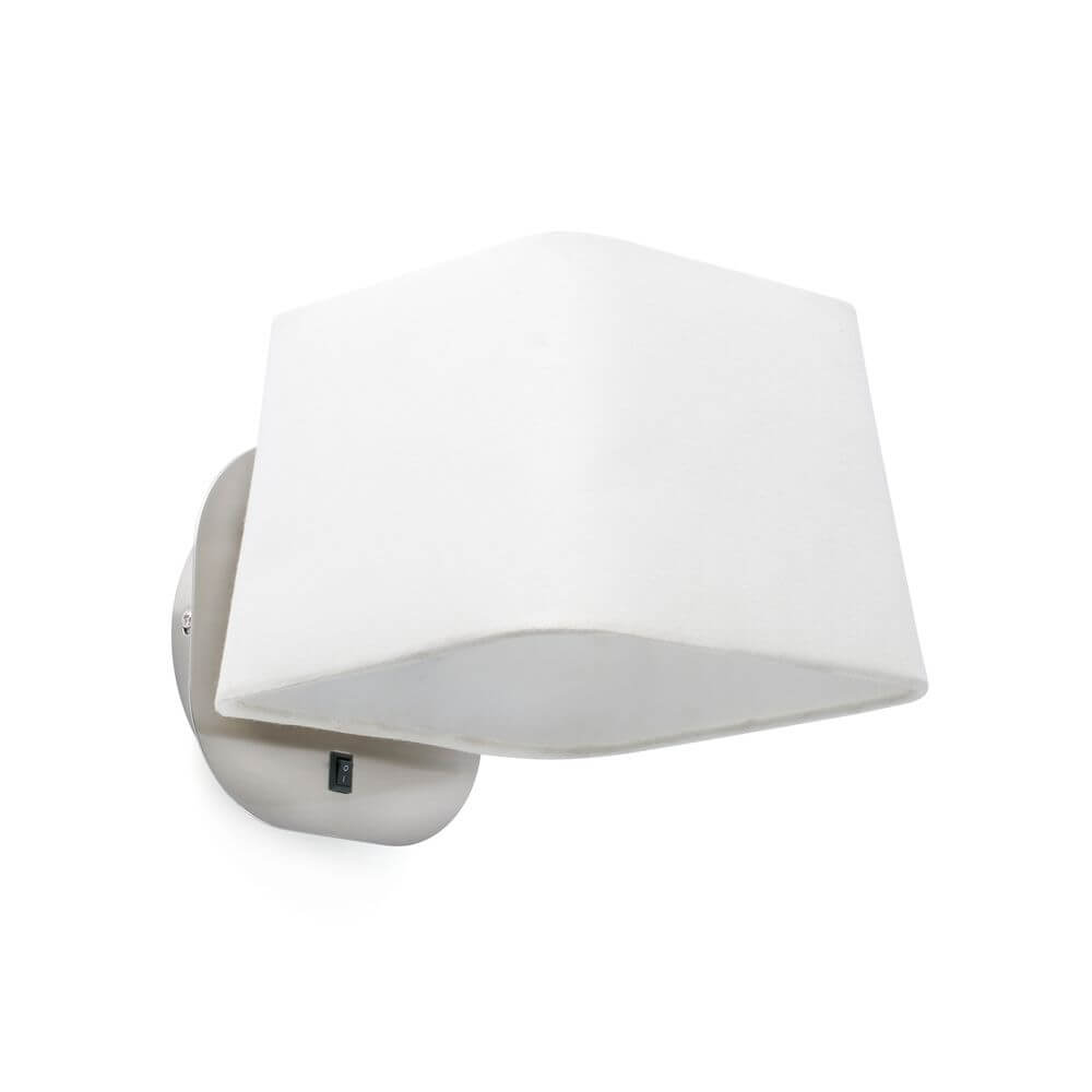 Schirm Wandleuchte SWEET Nickel-Satin, Weiß