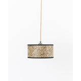 Simple hanging lamp made of hay round