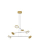 Moderne Pendelleuchte SCOPE mit 6 Leuchtmitteln in gold und mattschwarz, dimmbar für wohnliches Ambiente.