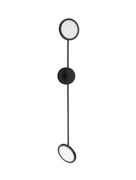 Scope LED Wandleuchte 2-flammig 3000K in modernem Design mit zwei runden Lampenschirmen.