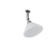 Seilspot Colmar Chrom GU4 mit elegantem, weißem Schirm und flexibler Montageoption.