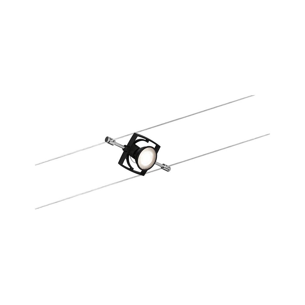 Seilsystem Mac II Basis-Set 5-flammig in Schwarz-Matt, ideal für individuelle Raumgestaltung.