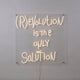 Seletti (R)Evolution is the only Solution LED-Leuchtschild 70x70cm weiße Neon-Schrift auf klarem Acrylwandobjekt