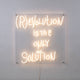 Alt Tag: Seletti (R)Evolution is the only Solution LED-Leuchtschild 70x70cm leuchtendes Acryl-Wandobjekt mit markantem Schriftzug