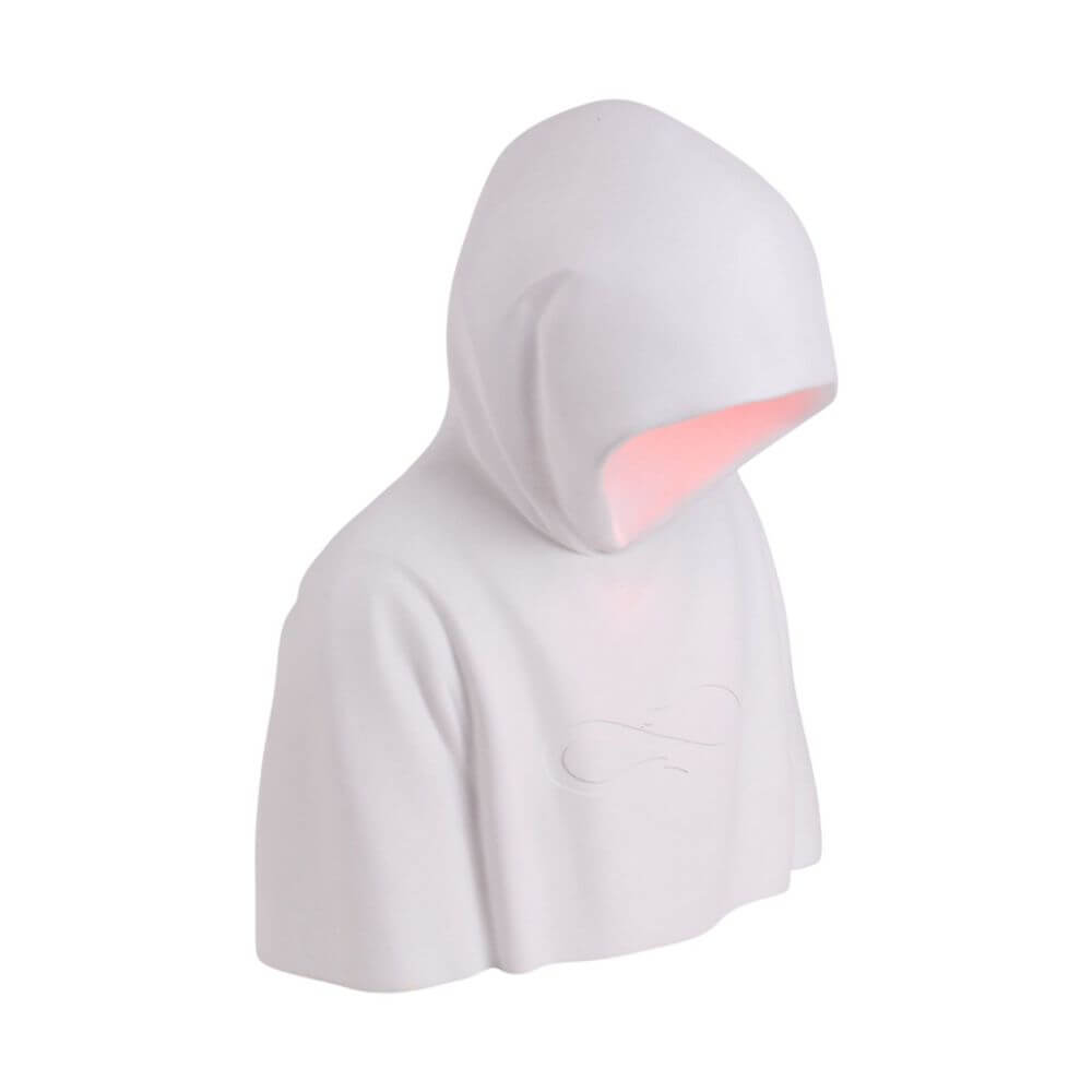 Seletti Bad Guy LED-Tischleuchte dimmbar weiße Harz-Lampe in Kapuzenfigur mit warmem rosa Licht, dimmbar, modernes Dekor
