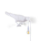 Seletti Bird Outdoor Wandleuchte nach rechts Schauend IP44, weißer Vogel mit Glühbirne, kreative Wandlampe.