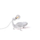 Seletti Chameleon Still LED-Tischleuchte USB Weiß - weiße Chamäleon-Tischlampe mit USB-Kabel und sichtbarer LED-Glühbirne