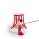 Seletti Circus Lucy Tischleuchte rote gestreifte Zirkus-Lampe mit Figur im Abendkleid, verspieltes Design von Uto Balmoral