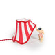 Seletti Circus Super Jimmy Tischleuchte Mehrfarbig - mehrfarbiger Zirkus-Lampenschirm mit Figur und rot-weiß gestreiftem Design