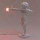 Seletti Cupid LED-Tischlampe dimmbar - weiße Amor-Figur aus Kunstharz mit leuchtendem Herzpfeil, dimmbares dekoratives Nachtlicht
