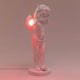 Seletti Cupid LED-Tischlampe dimmbar – weiße Amor-Figur aus Kunstharz mit rotem LED-Licht, dimmbares dekoratives Tischlicht