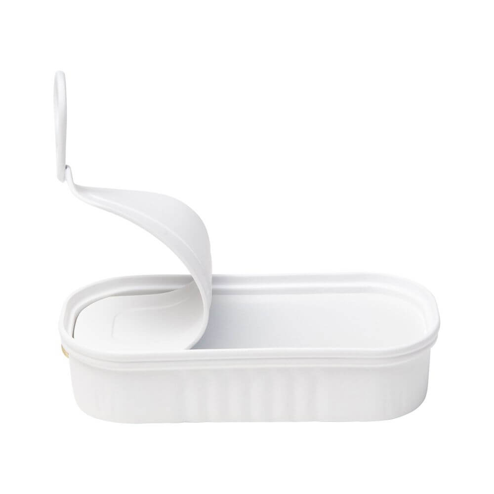Seletti Daily Glow Sardina LED-Tischleuchte tragbar in Form einer geöffneten Sardinendose aus strapazierfähigem Resin.