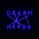 Seletti Dream-Merda LED-Wandleuchte dimmbar blau-violettes Neon-Design mit provokativem Schriftzug aus Acryl und Silikon, dimmbar