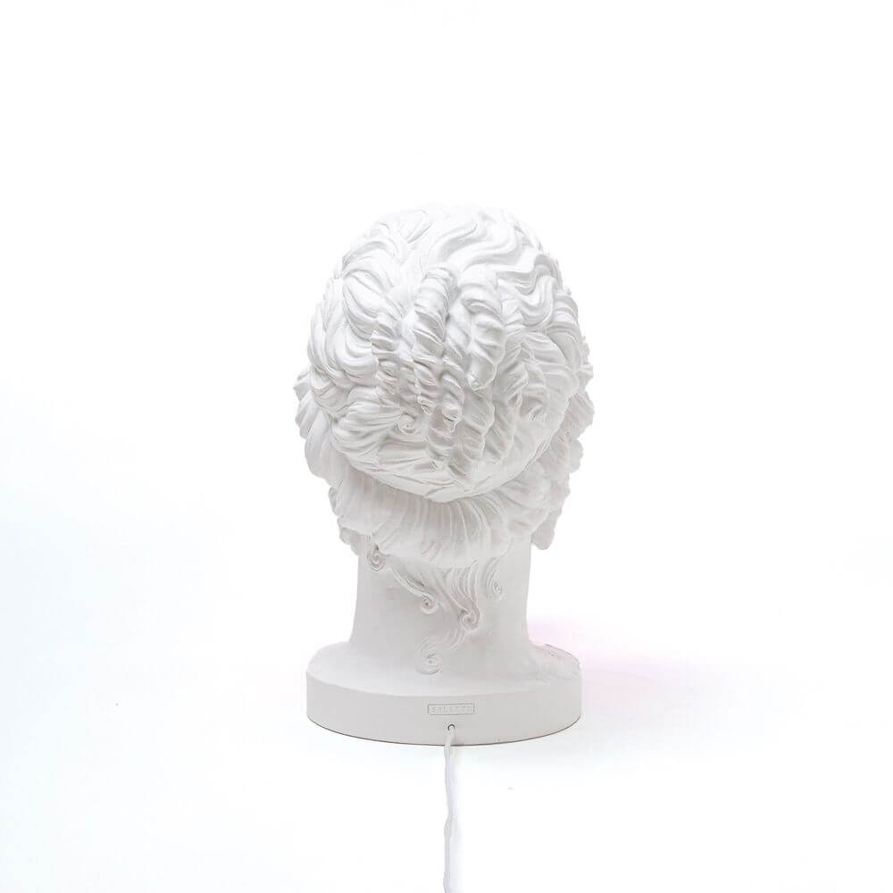 Seletti Grace LED-Tischleuchte Weiß, Pink - weiße Büste Lampe mit pinkem Kaugummi-Lichtdiffusor, Resin- und Glas-Design