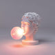 Seletti Grace LED-Tischleuchte Weiß, Pink - weiße Büste mit pinker Kaugummi-Glasblase als dekorative LED-Tischlampe