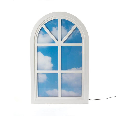 Applique Seletti Grenier Window LED dimmable, design de fenêtre avec motif de ciel bleu, lumière murale dimmable de Marcantonio