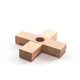 Seletti Holzständer für Linea LED-Tischleuchte aus hellem Holz, Kreuzform mit zentraler Bohrung, minimalistisches Design