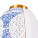Seletti Hybrid Hängeleuchte Porzellan mit blau-weißem Muster, filigranen Porzellan-Tonarbeiten und goldener Deckenhalterung