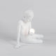 Seletti Innerflow Mini LED-Dekoleuchte Junge Harz sitzender Junge hält leuchtende Kugel dekorative Harzlampe weiß