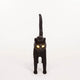 Seletti Jobby The Cat LED-Dekoleuchte dimmbar schwarze Resin-Katzenleuchte mit leuchtenden Augen, detailreiches Designobjekt für Wohnräume