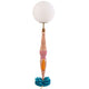 Seletti Lady Diver LED-Tischleuchte dimmbar - dekorative Tischlampe mit Taucherin-Figur, gestreiftem Badeanzug und runder opalweißer Kugel